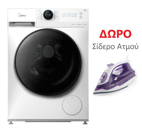 Εικόνα της MIDEA MF200W90WB/W-GR Πλυντήριο Ρούχων + Δώρο Σίδερο Ατμού