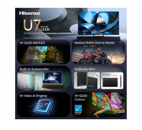 Εικόνα της HISENSE 85U7SE ULED MiniLED 4K 85" Τηλεόραση