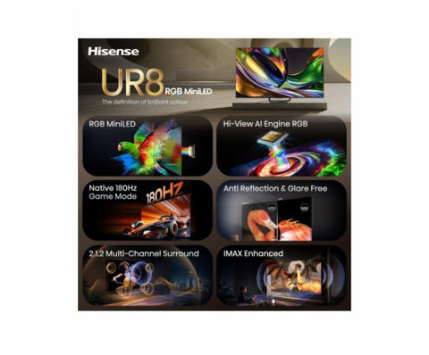 Εικόνα της HISENSE 85UR8S RGB MiniLED 4K 85" Τηλεόραση