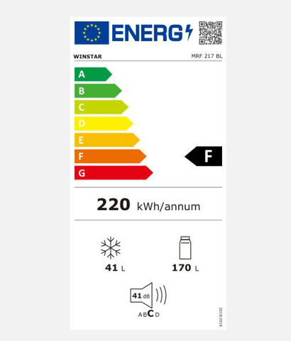 Εικόνα της WINSTAR MRF 217BL Μαύρο Ψυγείο