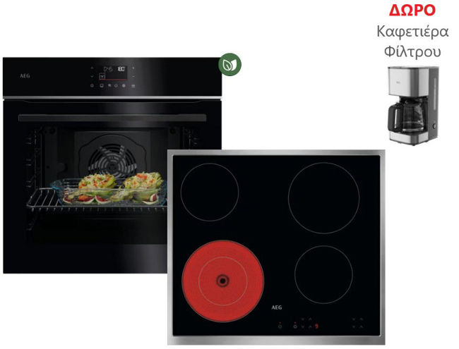 Εικόνα από AEG TU5AB43APB+ORS64A00XB Σετ Φούρνος Εστία ΔΩΡΟ CM3-1-3ST