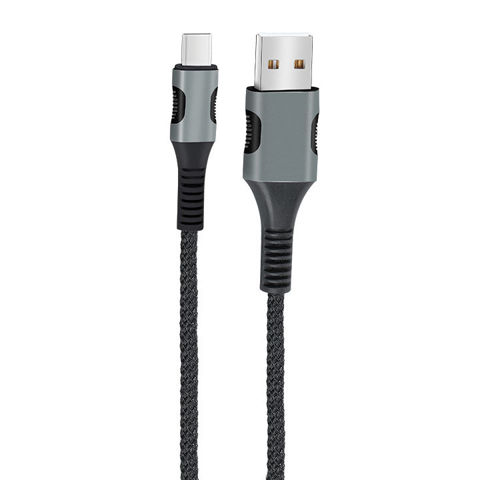Εικόνα της EGOBOO ChargeFlow Fabric Cable USB-A to USB-C Μαύρο Καλώδιο USB