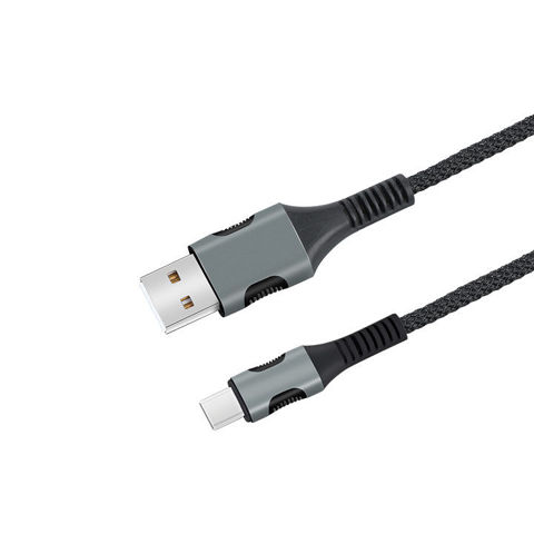 Εικόνα της EGOBOO ChargeFlow Fabric Cable USB-A to USB-C Μαύρο Καλώδιο USB