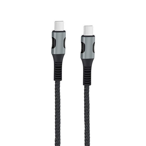 Εικόνα της EGOBOO ChargeFlow Fabric Cable USB-C to USB-C Μαύρο Καλώδιο USB
