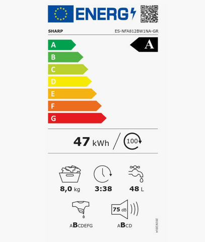 Εικόνα της SHARP ESNFA8121WD-GR Πλυντήριο Ρούχων